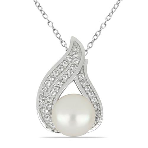 BUY 925 SILVER NATURAL WHITE PEARL GEMSTONE PENDANT